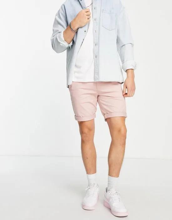 skinny chino short in light pink