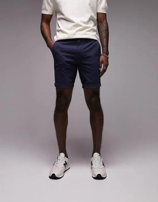 skinny chino short in navy
