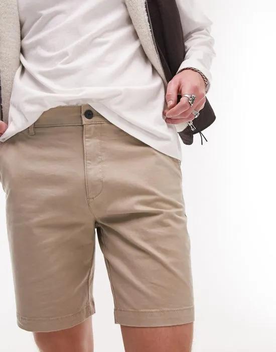 skinny chino short in stone