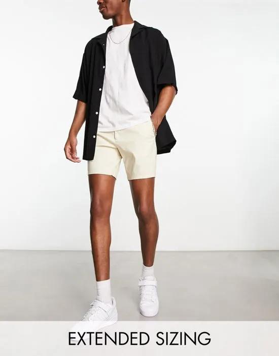 skinny chino shorts in beige