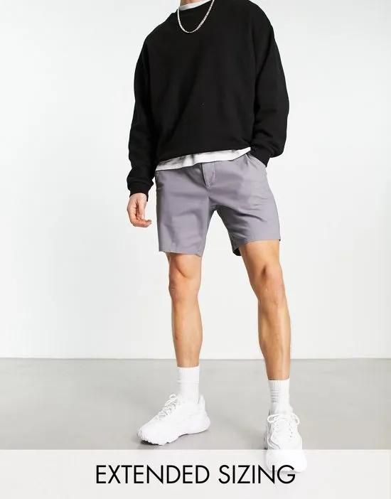 skinny chino shorts in charcoal