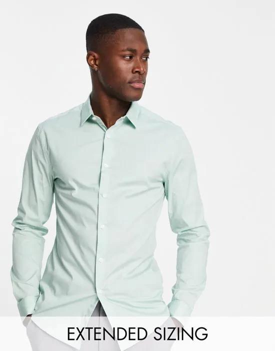 skinny fit shirt in sage green