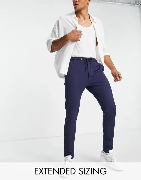 skinny smart sweatpants in navy