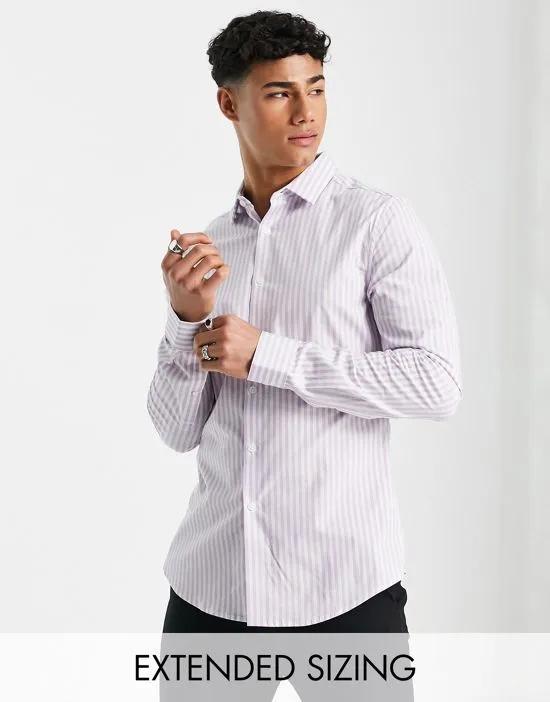 skinny stripe smart shirt in lilac
