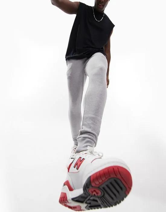 skinny sweatpants in gray marl