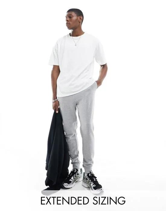 skinny sweatpants in gray marl