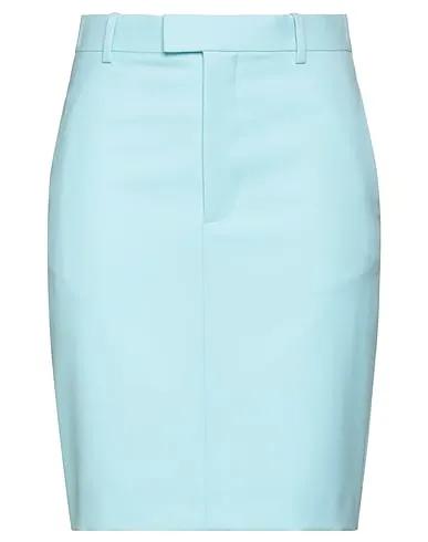 Sky blue Cotton twill Mini skirt