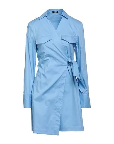 Sky blue Cotton twill Short dress