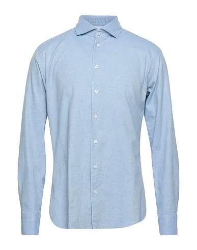 Sky blue Flannel Solid color shirt
