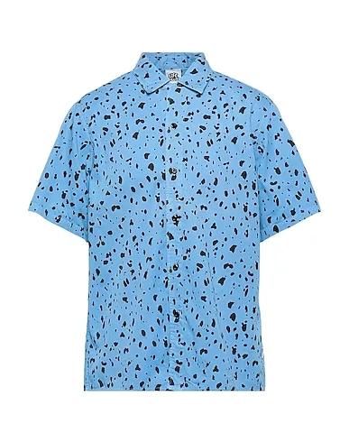 Sky blue Gabardine Patterned shirt