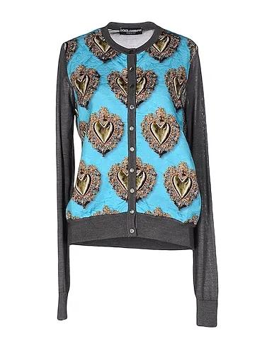 Sky blue Jacquard Cardigan