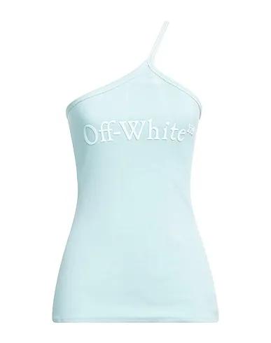 Sky blue Jersey One-shoulder top