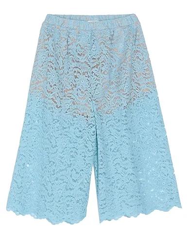 Sky blue Lace Cropped pants & culottes