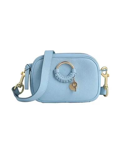 Sky blue Leather Cross-body bags