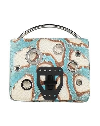 Sky blue Leather Handbag