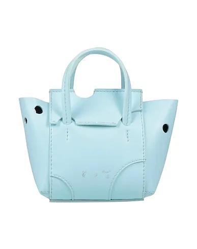 Sky blue Leather Handbag