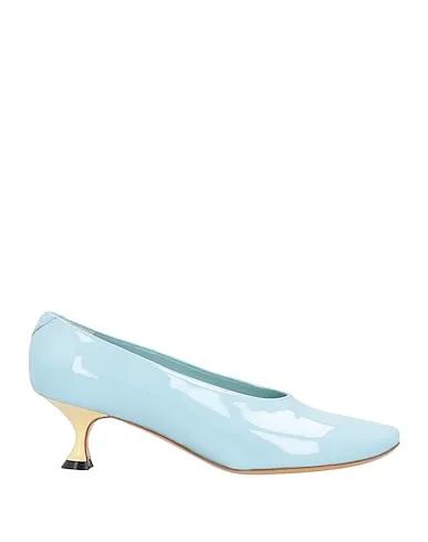 Sky blue Leather Pump
