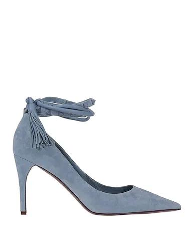 Sky blue Leather Pump