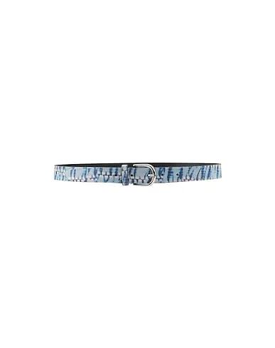 Sky blue Leather Regular belt
