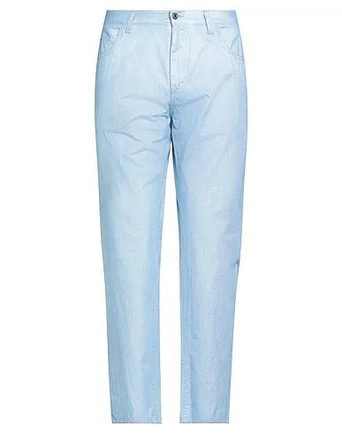 Sky blue Plain weave Casual pants