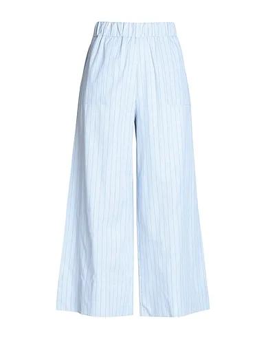 Sky blue Plain weave Casual pants