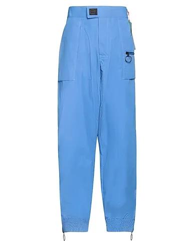 Sky blue Plain weave Casual pants