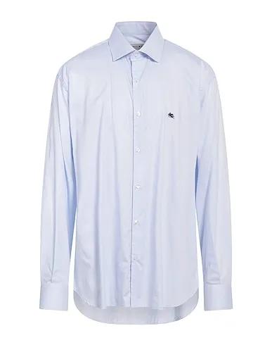 Sky blue Plain weave Checked shirt
