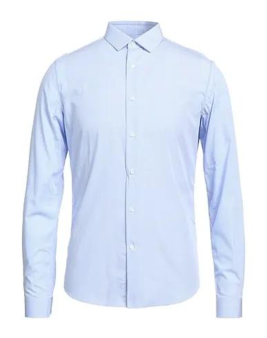 Sky blue Plain weave Checked shirt