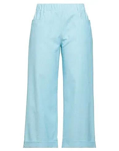 Sky blue Plain weave Cropped pants & culottes