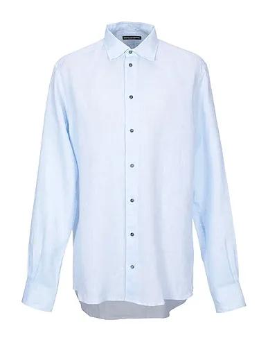 Sky blue Plain weave Linen shirt