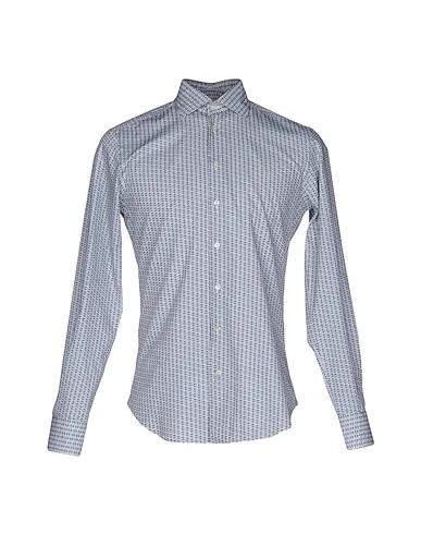 Sky blue Plain weave Patterned shirt