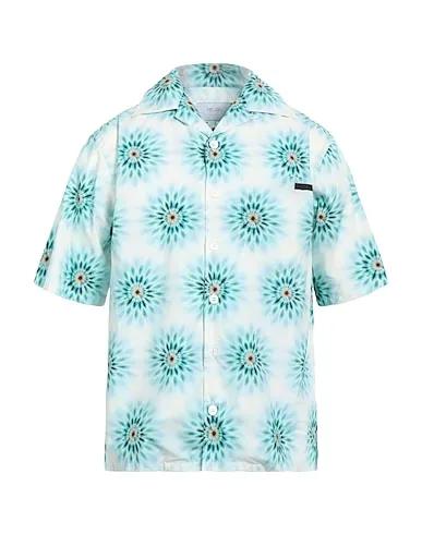 Sky blue Plain weave Patterned shirt
