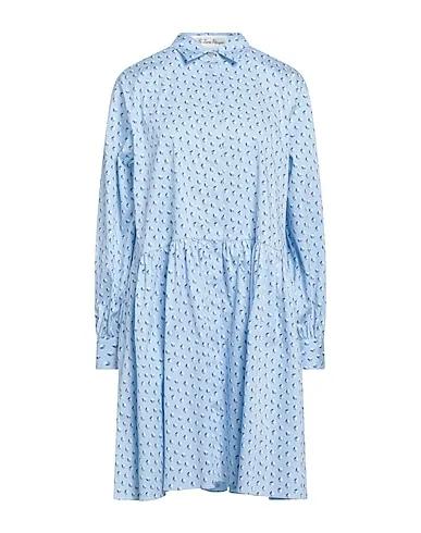 Sky blue Plain weave Short dress