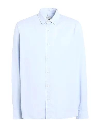 Sky blue Plain weave Solid color shirt ATIAALF