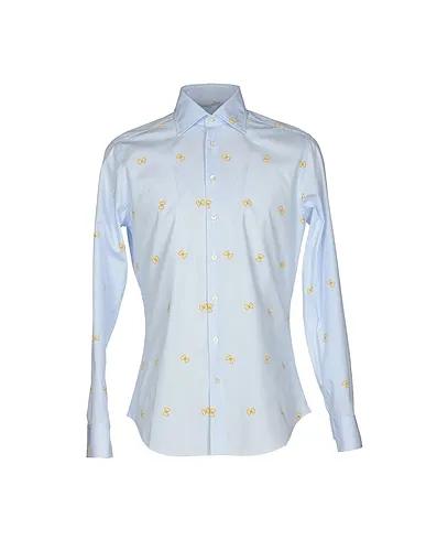 Sky blue Plain weave Striped shirt