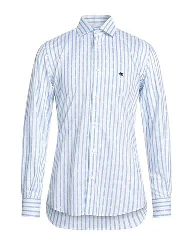 Sky blue Plain weave Striped shirt
