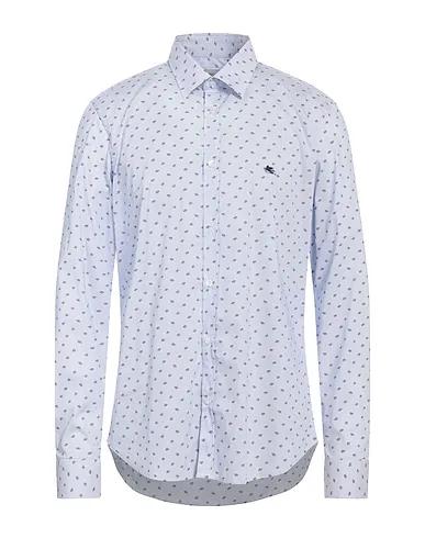 Sky blue Plain weave Striped shirt