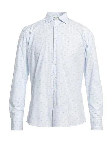 Sky blue Plain weave Striped shirt