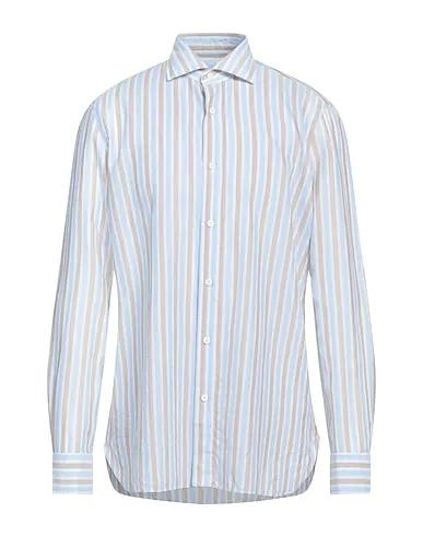 Sky blue Plain weave Striped shirt
