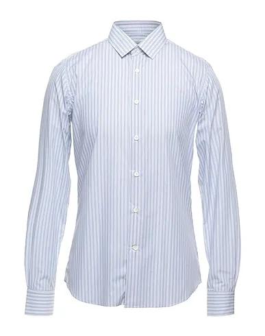 Sky blue Plain weave Striped shirt