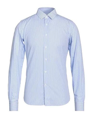 Sky blue Plain weave Striped shirt