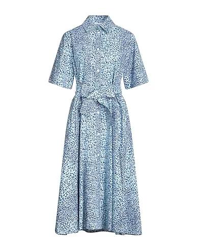Sky blue Poplin Midi dress
