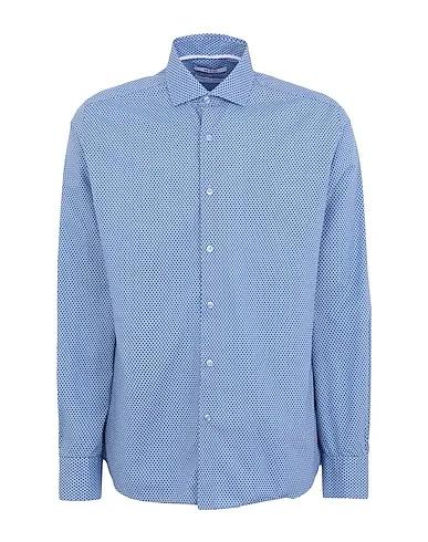 Sky blue Poplin Patterned shirt