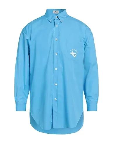 Sky blue Poplin Solid color shirt