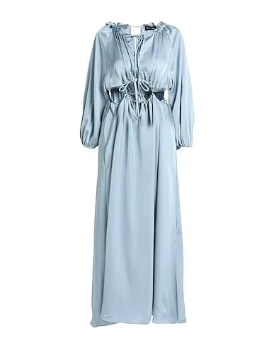 Sky blue Satin Long dress