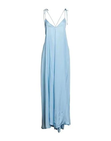 Sky blue Satin Long dress