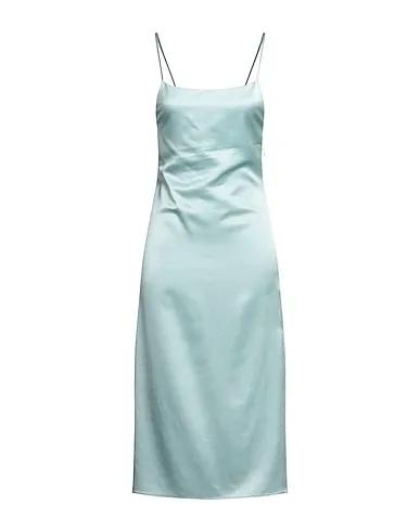 Sky blue Satin Midi dress