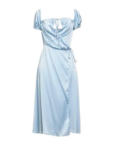 Sky blue Satin Midi dress
