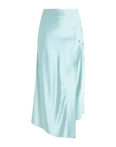 Sky blue Satin Midi skirt
