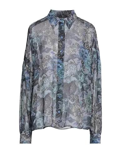Slate blue Chiffon Floral shirts & blouses